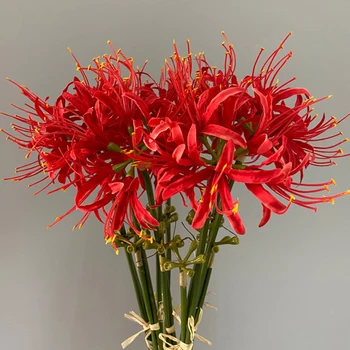 1Pcs 60 cm Umelé Higanbana Hodváb Plastové Simulácia Rovnodennosti Kvet Pobočky Na Svadbu, Výzdoba Domov Váza na Kvety Usporiadanie