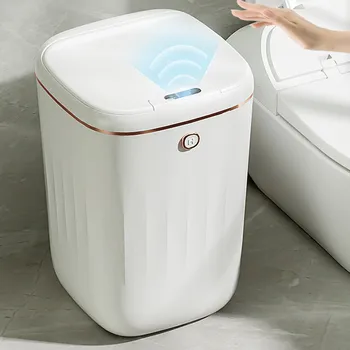 20L Automatický Senzor Koša Nabíjateľná Smetisko Smart Kúpeľňa Koša Wc Wastebasket S Vekom Indukčné Koša