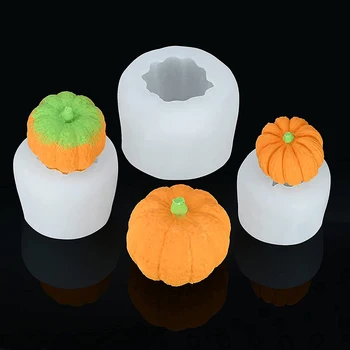 3D Pumpkin Sviečka Plesňou, 1 Ks Tekvica Silikónová Forma pre KUTILOV, Epoxidové Živice, Ručne vyrábané Mydlá, Sviečky, Tortové Pečenie