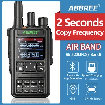 ABBREE AR-869 Full Band Walkie Talkie Vonkajšie Prenosné Rádio GPS, Bluetooth Program Frekvencia Bezdrôtových Kópiu Frekvencia Typu C Konektor