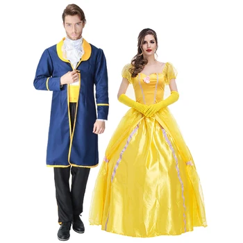 Deluxe Karneval Krásy Princezná, Princ Pár Kostým Magic Sprievodu Narodenín Fáze Show Cosplay Halloween Maškarný Party Šaty