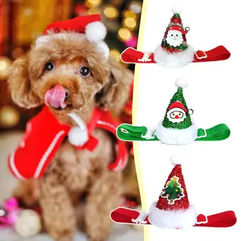Pet Klobúk Kužeľ Klobúk Vianočné Série Vzor Dress-up Mierne Kože, Pet Psov Vianoce pre Malé a Stredné Psy