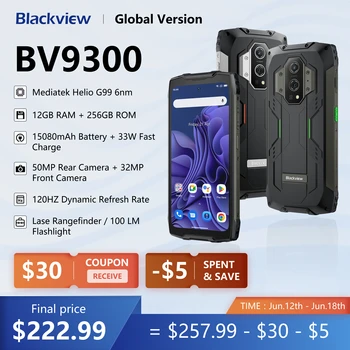 Pôvodné Blackview BV9300 G99 Robustný Telefón 21GB 256 GB 6.7