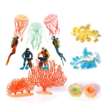 Realistické Podvodné Dobrodruh Figúrka Na Oceán, More Zvierat Medúzy Coral Syngnathus Anemones Neuveriteľné Stvorenia Model Hračky