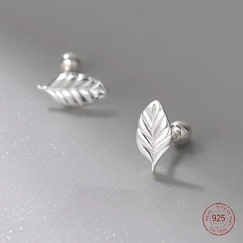 925 Sterling Silver Leaf Závrtná Náušnice pre Ženy Móda Originality Piercing, Náušnice Priateľmi Strany Šperky Veľkoobchod